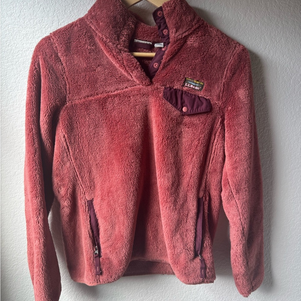 L.L Bean hi pile rose pullover- xs